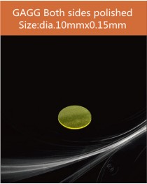 GAGG Ce scintillation crystal, GAGG Ce crystal, GAGG scintillator, Ce:Gd3Al2Ga3O12 crystal, dia.10x0.15mm